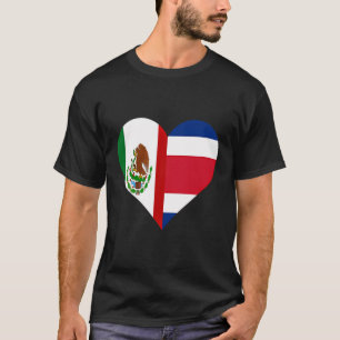 Costa Rican Mexican Shirt Heart Flag Costa Rica Me