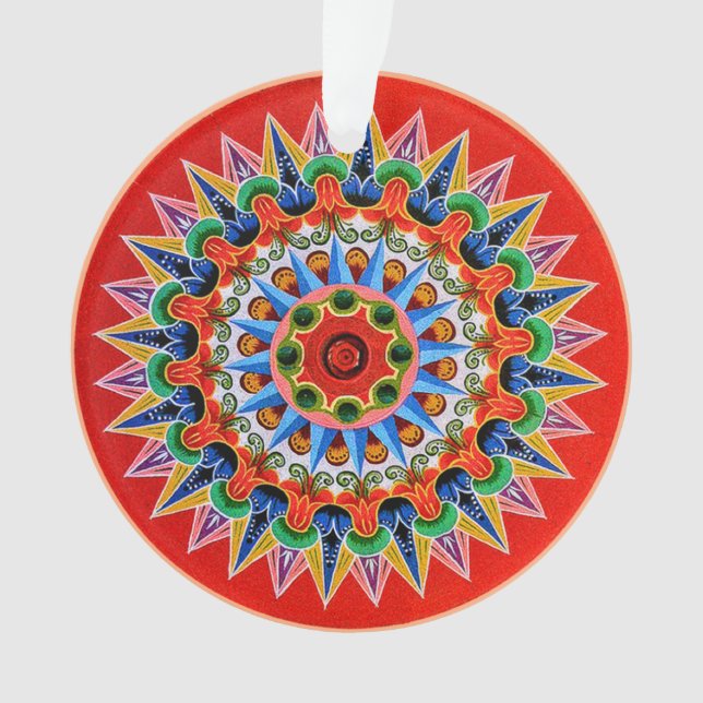 Costa Rican Oxcartwheel  Acrylic Ornament (Front)