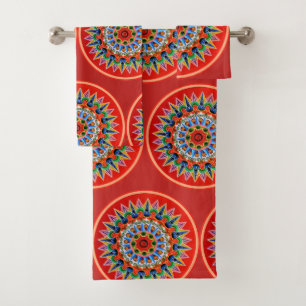 Costa Rican Oxcartwheel Art Bath Towel Set