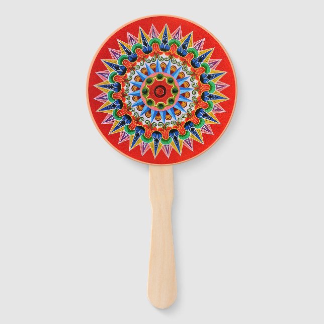 Costa Rican Oxcartwheel Art Hand Fan (Front)