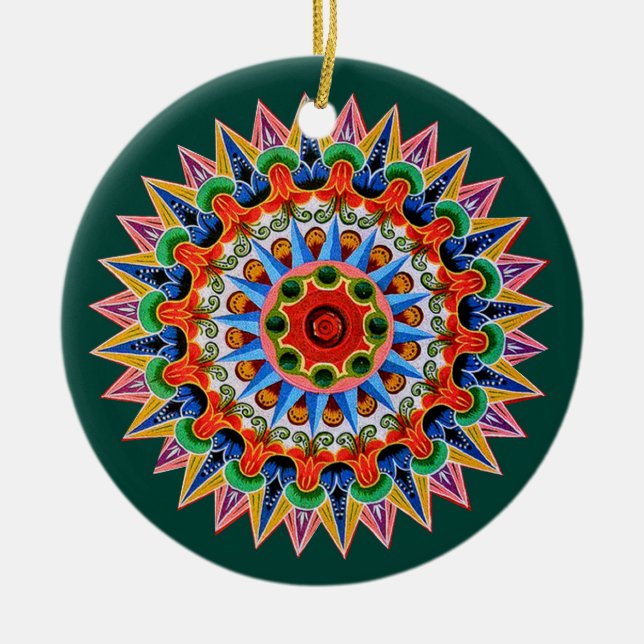 Costa Rican Oxcartwheel Ornament  (Front)