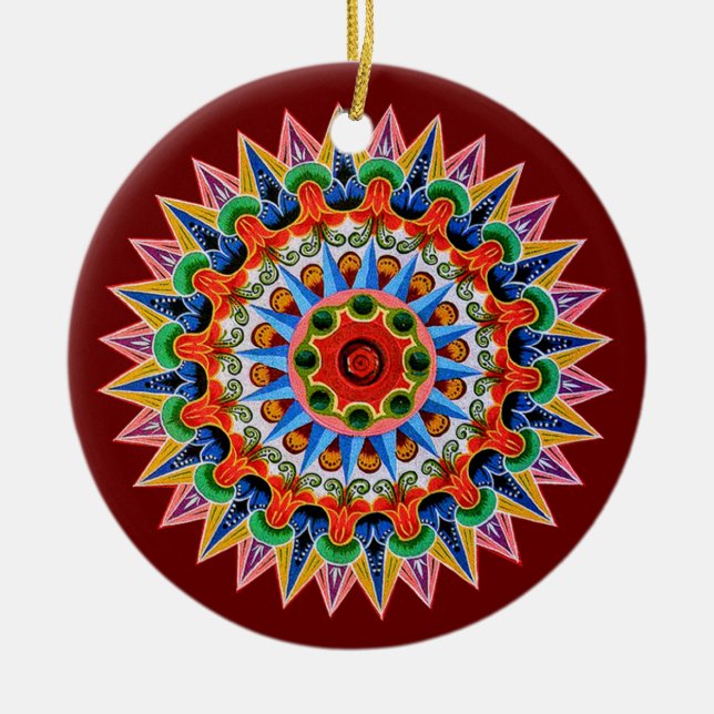 Costa Rican Oxcartwheel Ornament  (Front)