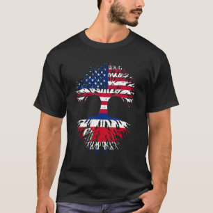 Costa Rican Roots American Grown USA Flag Costa R T-Shirt