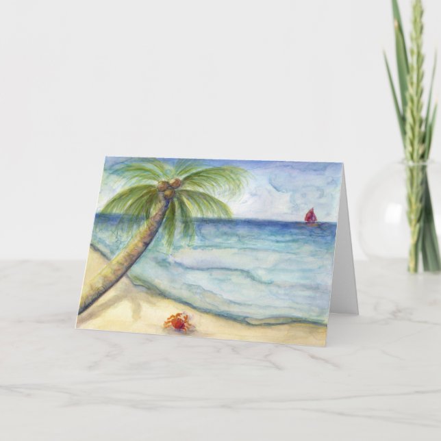 Costal scenery palm beach greeting card (Front)