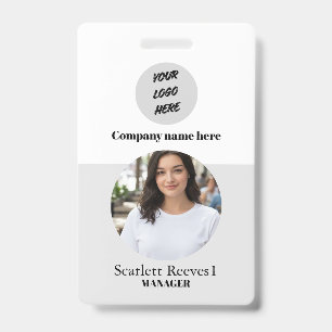 Costom Corporate Employee Business logo & clip ID Badge