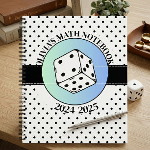Costomazable Black And White Elegant MATH Notebook