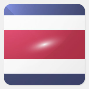 Costra rica square glossy flag sticker