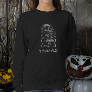 Costume and Cocktails Gothic Skull Halloween  Sweatshirt
