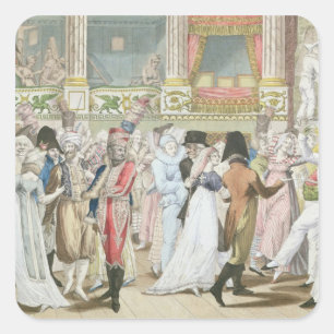 Costume Ball at the Opera, after 1800 Square Sticker