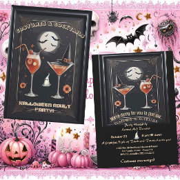 Costume & Cocktail Adult Halloween Witch Hat Party Invitation