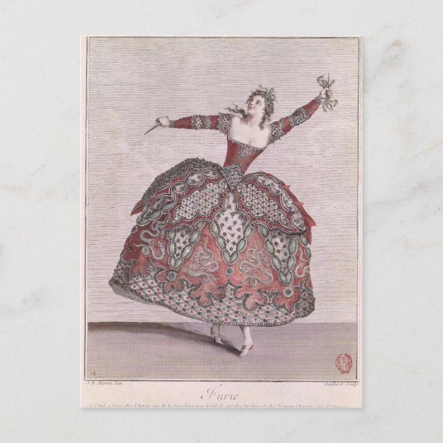 Costume design a Fury in 'Hippolyte et Aricie' Postcard (Front)