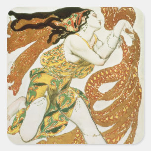 Costume design for a bacchante in 'Narcisse' Square Sticker