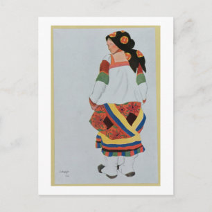 Costume design for a Peasant Girl, 1922 (colour li Postcard