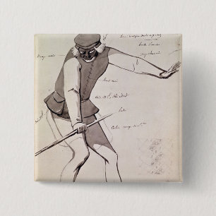 Costume design for an Acrobat 15 Cm Square Badge