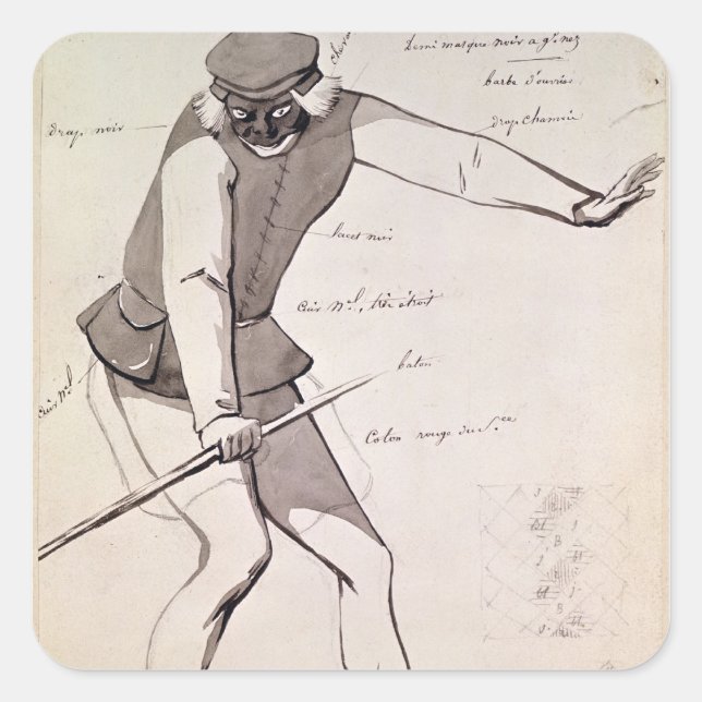 Costume design for an Acrobat Square Sticker (Front)