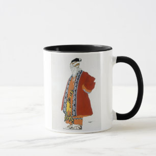 Costume design for an old man in a red coat (colou mug