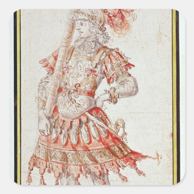 Costume design for Carousel, c.1662 Square Sticker (Front)