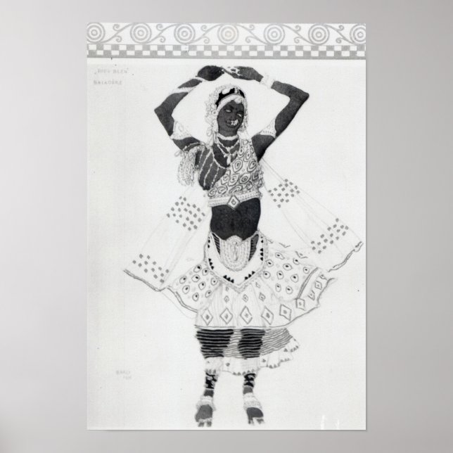 Costume design for 'Le Dieu Bleu', 1912 Poster (Front)