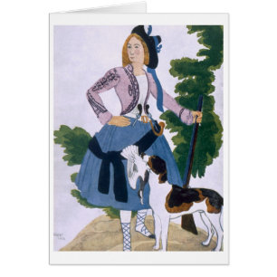 Costume design for The Huntress, 1922 (colour lith