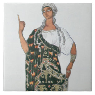 Costume design from Phedre, 1917 (colour litho) Ceramic Tile