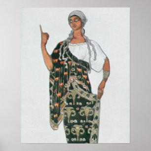 Costume design from Phedre, 1917 (colour litho) Poster