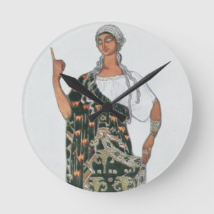 Costume design from Phedre, 1917 (colour litho) Round Clock