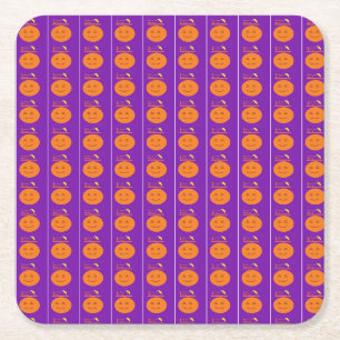 Costume Design Pumpkin Purple Paper Coaster