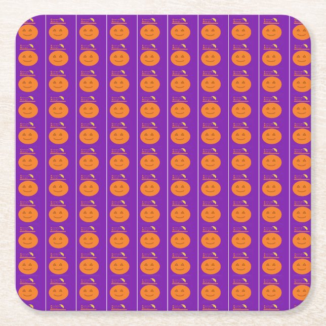 Costume Design Pumpkin Purple Paper Coaster (Front)