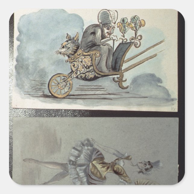 Costume designs for the ballet square sticker (Front)