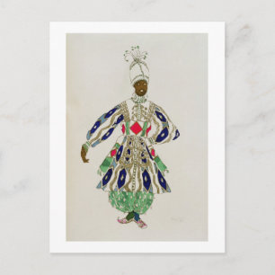 Costume for a 'negro', from Aladdin, 1916 (colour Postcard