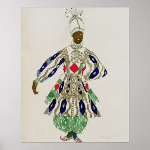 Costume for a 'negro', from Aladdin, 1916 (colour Poster