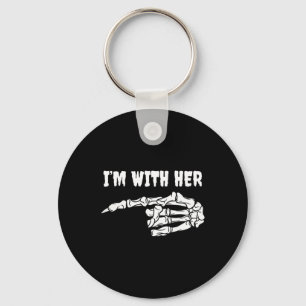 Costume For Couples I'm With Her Skeleton Matching Key Ring