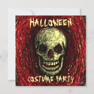 Costume Halloween Party Invitation Skull