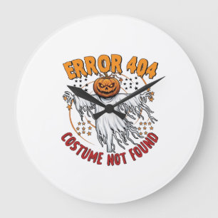 Costume Not Found Halloween Pumpkin Ghost_1 Large Clock