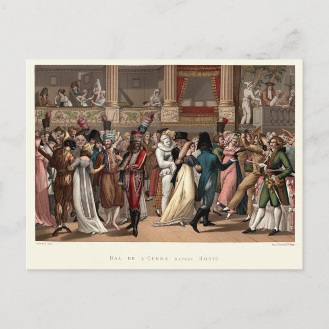 Costume party at the Opera, Paris, French Postcard (Front)