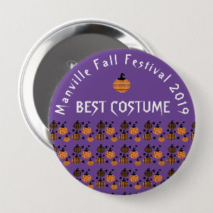 Costume Party Best Costume Geometric Pumpkin Art 10 Cm Round Badge