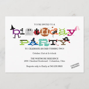 Costume Party Invite for Kid's Birthday Party