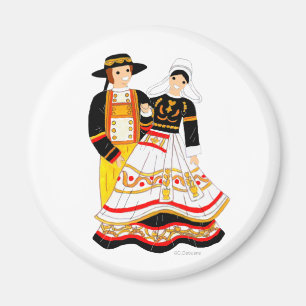 Costume traditionnel de Bretagne, France Magnet