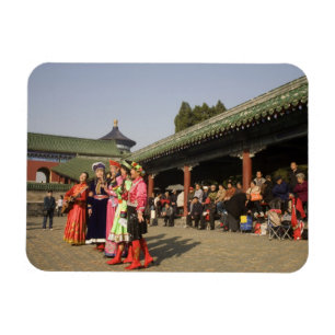 Costumed amateur folk dancers entertain magnet