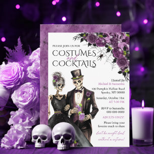 Costumes and Cocktails Adult Halloween Party Invitation