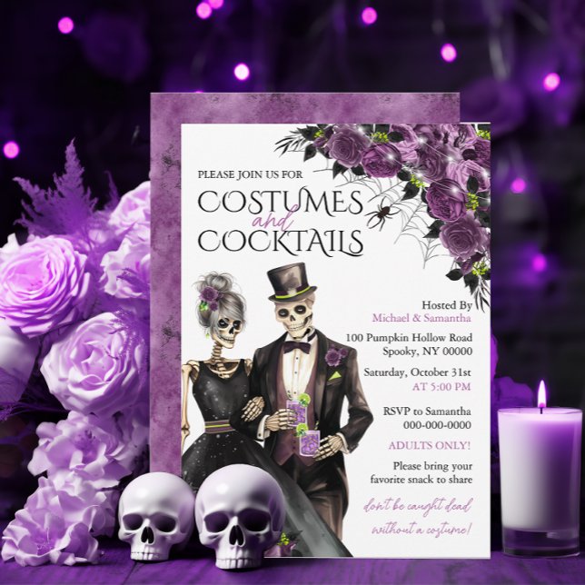 Costumes and Cocktails Adult Halloween Party Invitation (Creator Uploaded)