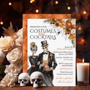 Costumes and Cocktails Adult Halloween Party Invitation