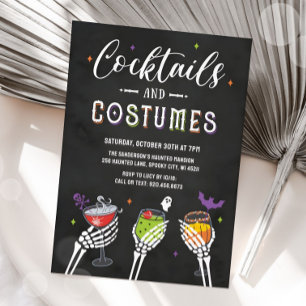 Costumes and Cocktails Adult Halloween Party Invitation