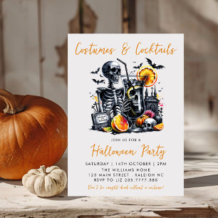 Costumes and Cocktails Adult Halloween Party Invitation