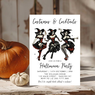 Costumes and Cocktails Adult Halloween Party Invitation