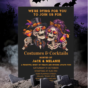 Costumes and Cocktails Adult Party Halloween Invitation
