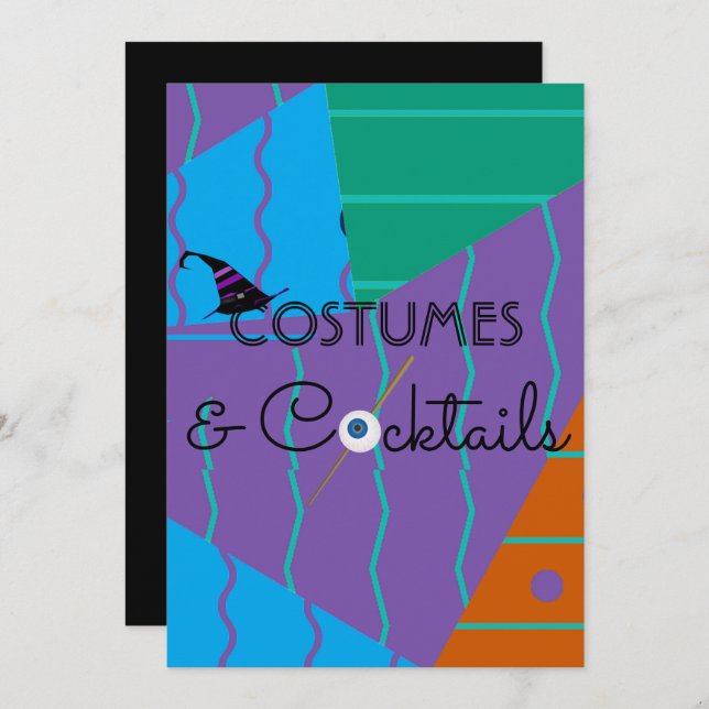 Costumes and Cocktails Halloween Party Invitation (Front/Back)