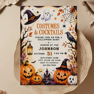 Costumes and Cocktails Halloween Party Invitation