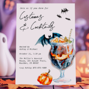 Costumes and Cocktails Halloween Party Invitation