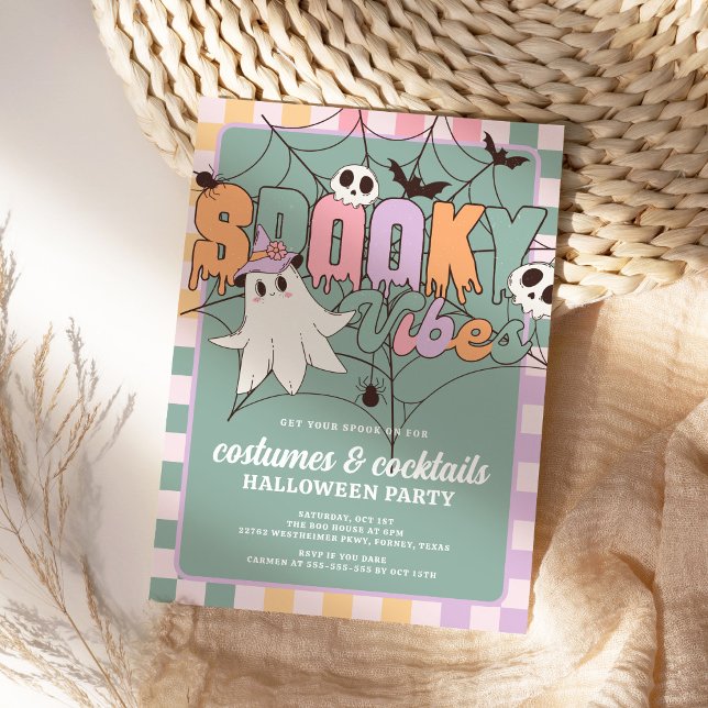 Costumes and Cocktails Retro Halloween Party Invitation (Creator Uploaded)